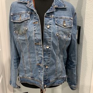 Jean Jacket by Diane Gilman with Rhinestone Buttons! Size Medium